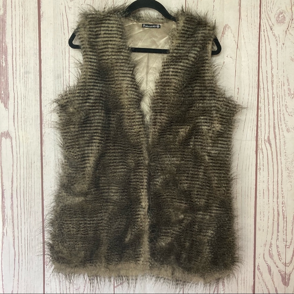Amanda Blu Fuzzy Faux Fur Vest